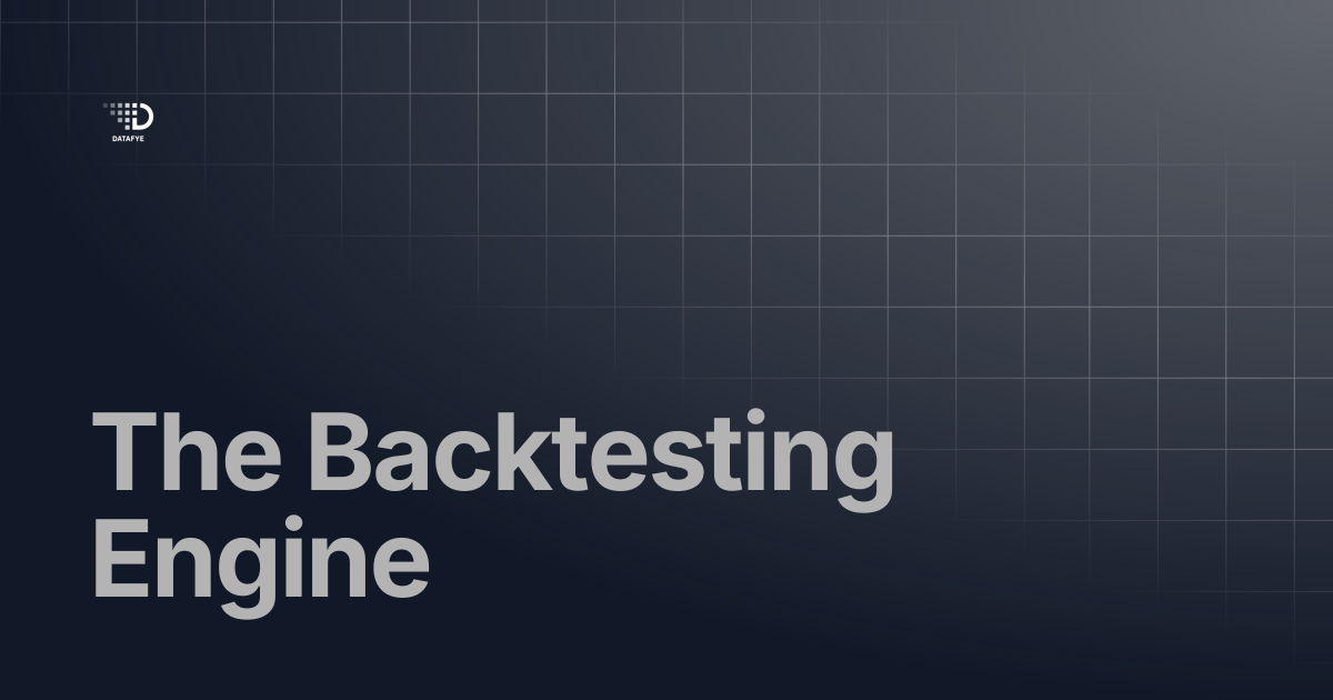 The Backtesting Engine | Datafye Docs